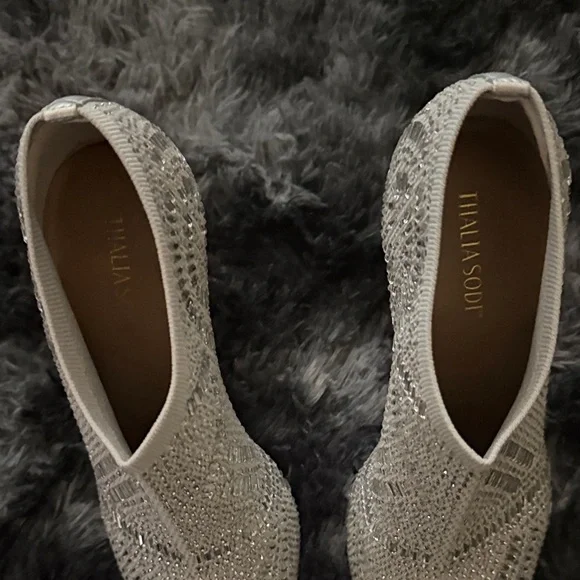 Thalia Sodi Glittering Silver Ankle Boots - Picture 4 of 8